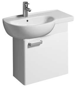 Model: Wash basin with shelf space right (, EN 14688) 1) with tap hole, with overflow Model no.