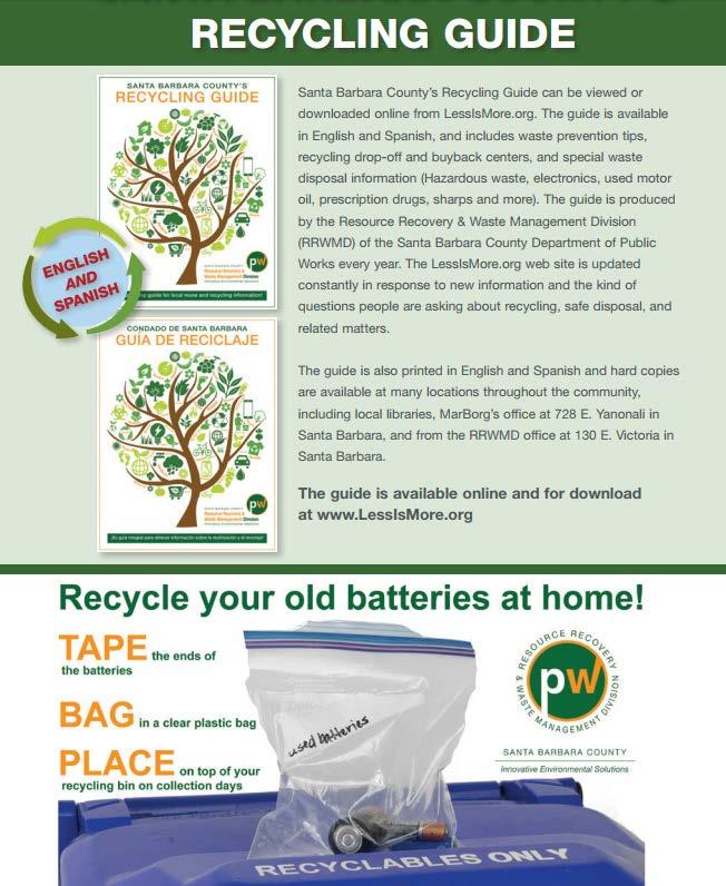 disposing of non-household waste. Each guide includes a magnet that shows the dates of all recycling pickups for the year.