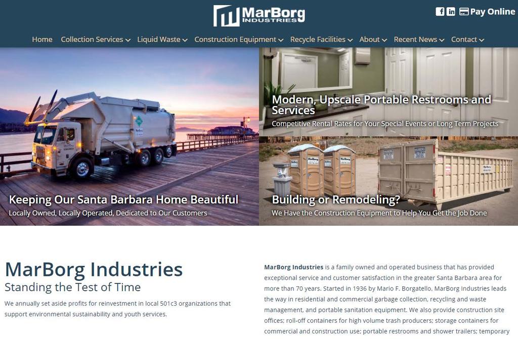 Website MarBorg launched an updated and redesigned website in December 2017 (Figure 15).