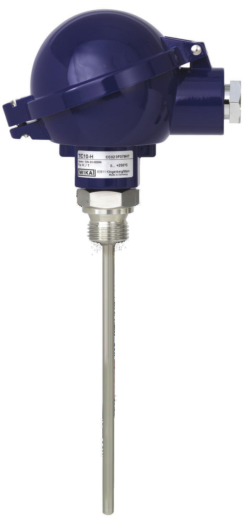 Electrical temperature measurement Thermocouple Model TC10-H without thermowell WIKA data sheet TE 65.