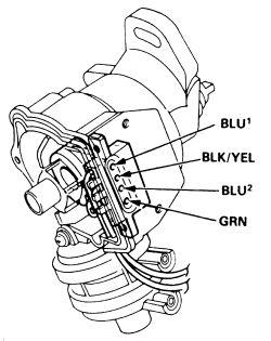 See Figures 4 and 5 This procedure is not applicable to 1988-89 fuel injected Preludes. 1. Remove the distributor cap, rotor and shield.