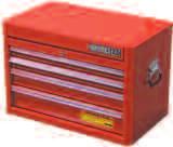 GROUP Extra Deep, Heavy Duty Tool Chest 4 Drawer + Top Compartment Heavy gauge steel, welded and riveted to form an extremely rigid construction.