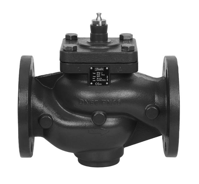 Data sheet Seated valve (PN 16 & PN 25) VFM 2 Two way valve, flage Descriptio Features: Low seat leakage rate (< 0,03 % of k vs ) Rageability R= >100:1 by PN 16 >100:1 by PN 25 up till DN 125