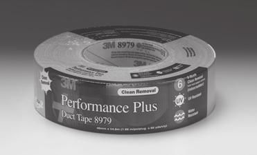Safe on clear coat paint. Washable, reusable and durable. Each 053-3905 2 3M Performance Plus Duct Tape 8979 Six-month clean removal cloth duct tape.