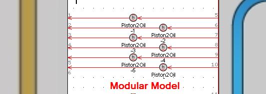 Modular Lube Model Handling of heat transfer references must be changed: Original model uses RLT reference to actuate heat input to piston