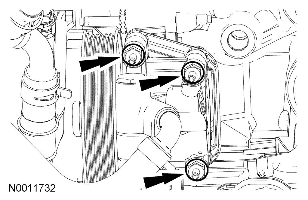 303-01B-4 14. Install the engine-to-transmission spacer plate. Vehicles with automatic transmission 18. Install the transmission. For additional information, refer to Section 307-01. 303-01B-4 19.