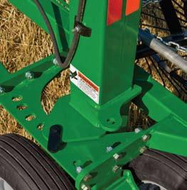 terrain, avoiding hay loss and reducing soil compaction to provide a smoother ride.