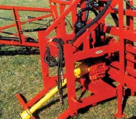 Wide center allows wheel spacing to 80 and easy access to the tractor while in the folded position.