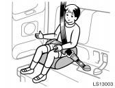 Installation with seat belt (regular cab models with separate seats and access cab models) LS13003 LS13004a LS13008 (C) Booster seat WHEN INSTALLING IN THE REAR SEAT (access cab models): Flip over