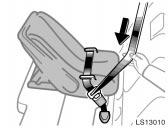 LS13010 LS13011 LS13012 2. Fully extend the shoulder belt to put it in the lock mode. When the belt is then retracted even slightly, it cannot be extended.