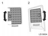 Instrument panel vents Air conditioning filter Open Close LS19004 Open Close LS19005 LS19007b 1.