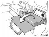 Flip over jump seats (access cab models) Folding rear seats (double cab models) NOTICE To prevent damage to the seat, avoid putting heavy loads on the temporary table.