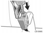Stowing the rear seat belt buckles (access cab models) LS13095 LS13096 LS13091a To release the