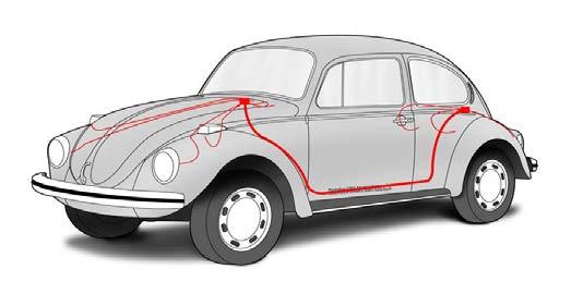 Part Number 344-509 Application: 1972-1973 Standard Beetle Hardtop Sedans Part Includes 1 - Main Harness Replacement Wiring Harness Tools Needed SOAP 1- Front Harness 1- Brake Master Cylinder Harness