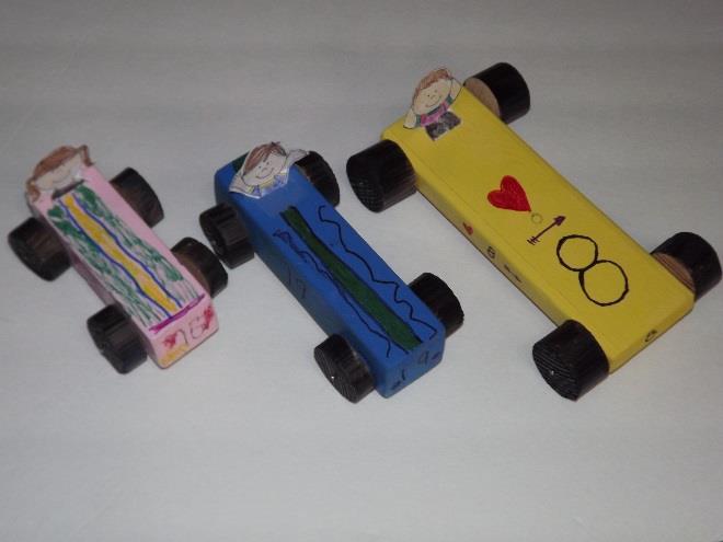 Once all the cars were completely decorated they looked like this. With the cars done it was now time to do the science experiment on friction. Scientific Question What is friction?