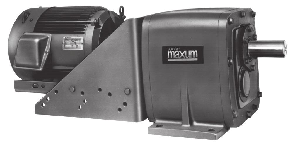 MODIFICATIONS/ACCESSORIES SCOOP MOUNT MOTOR/REDUCERS DODGE MAXUM Scoop Mount Motor/Reducers are avail able in 12 sizes ranging from 1 to 250 horsepower.