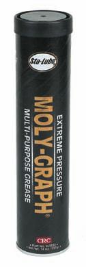 for use in extreme pressure situations. Use Sta-Lube MolyGraph Multi-Purpose Lithium Grease on u-joints, bushings and wheel bearings.
