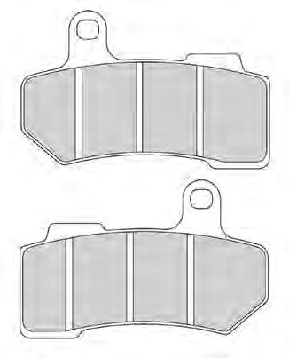 Motor Factory Rear Brake Pads for Softail and Dyna Models 08-Up Replaces OEM 42298-08.