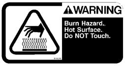 FLAMMABLE SPILLS LABEL - LOCATED ON THE SIDE PANEL OF THE OPERATOR 