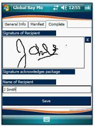 usually by signing a document receipt For real-time