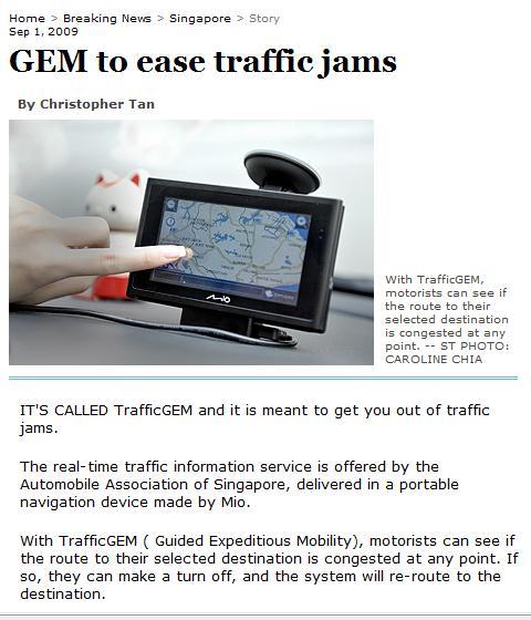 Navigation - TrafficGEM Drivers can use TrafficGEM to make a planned route with real-time traffic info update.