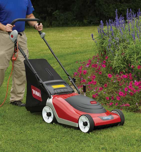 Electric Mowers 36cm/41cm s in the range 21180/21136-21190/21141 FULL 1-Point Height of Cut Lever Spring assisted single lever for quick and effortless height