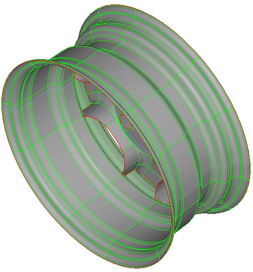 PROCESS METHODOLOGY: Fig-1-CAD MODEL Fig-2-MID SURFACE Fig-3-FE MODEL Wheel component is processed for FE modelling starting from mid surface extracting to
