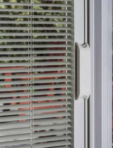 raise and lower operation. The mini blinds are sealed between 2 panes of glass within the door and provide several key benefits.
