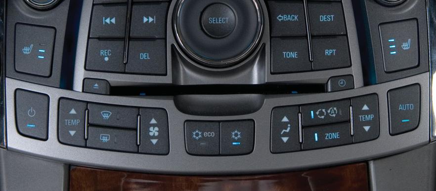 Climate Controls Dual automatic climate control system shown Driver s heated seat control TEMP Driver s Temperature control Fan control Air delivery modes TEMP Passenger s temperature control