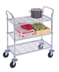 AMCO 800.874.0375 Utility Carts / AMCO Wire Utility Carts Available with 2 and 3 wire shelves All models include 4 revolving rubber bumpers and 4 nonbrake resilient rubber casters (5" dia.