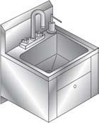 Standard Series - 18 GA SS EHS-4 Skirted Hand Sink with Soap and Towel Dispenser 32 15 2.5 EHS-4R Right Splash 37 17 2.5 EHS-4L Left Splash 37 17 2.5 EHS-4RL Right and Left Splash 42 19 2.