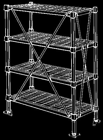 AMCO 800.874.0375 Accessories / AMCO 3-Sided Frames For greatest strength and stability of shelving units, the bottom shelf should be installed in the lowest possible position.