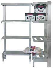 unit; does not require bolting to the walls Available as Fixed Units, or order Frames and Adjustable Shelves separately to create custom units Choose from 3 types of shelves Load Capacity Type