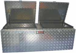 6120051 $589 BB1365 Checkerplate aluminium finish T-handle locks Stainless steel piano hinge 1365 (w) x