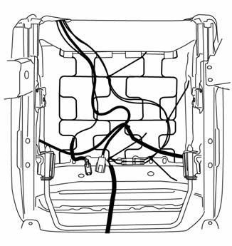(10) Pull the cables down and route them along side the factory wiring behind the seat fabric. (Fig. 7-10) (11) Use four 8 cable ties to attach the cables to the underside of each seat. (Fig. 7-11) Fig.