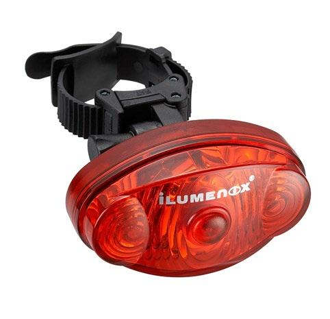 SS-L323R ROBOCOP tail & safety light contains 2 red LEDs and 315 visibility. Quick release bracket can be fitted on handlebar / seat stay area as safety light and seat post as tail light.