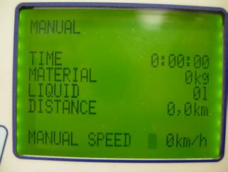 been set a manual speed. - It is turned off whenever the spreading mode is NOT active (push the pushbutton #9 to activate).