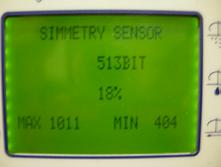 simmetry actuator stroke Actuator stroke length for tail simmetry 0% = minimum
