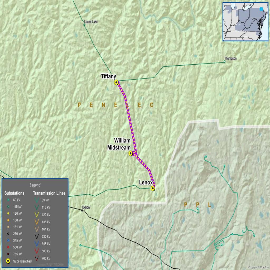 PenElec Transmission Zone Problem Statement Williams Midstream - Potter Facility requested to connect on the Lennox - Tiffany 115 kv circuit.