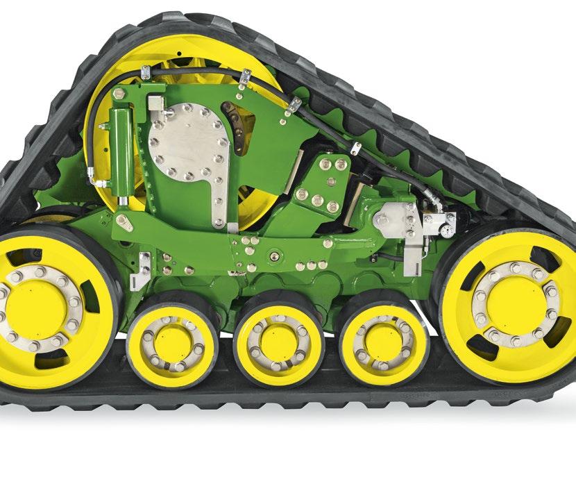 39 EASILY SWITCH BETWEEN TRACKS AND TYRES While it makes sense to have tracks during wet harvesting periods you can run on wheels when its dry and reduce your running costs.