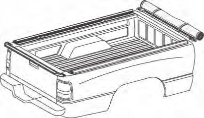 Remove paper backing and set the Side Rails onto the top of the truck box. Remove paper backing and set the Front Rail (with cover attached) onto truck.