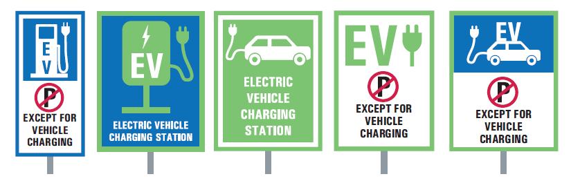 Siting and Design Guidelines: Signage A combination of symbol and text is recommended The term charging should be used to ensure hybrid vehicles do