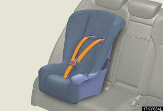 n Forward facing Convertible child seat STEP 1 Place the child seat on the seat facing the front of the vehicle.