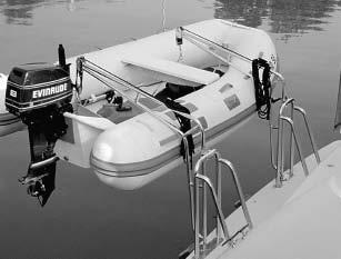It multiplies davit strength and prevent twisted lifting lines. Unique to these davits is the optional Platform Mount (#401) that allows them to be mounted on an extended swim platform.