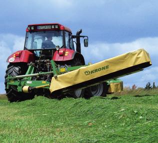 Useful: Only one single-acting spool is required to swing the rear-mounted KRONE EasyCut 280 and 320 mowers from work position to headland or