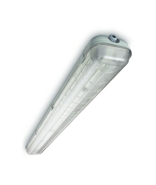 Benefits Economical, compact waterproof luminaire designed for use in demanding environments Operating solely on electronic gear, this is a competitive energy-saving solution for