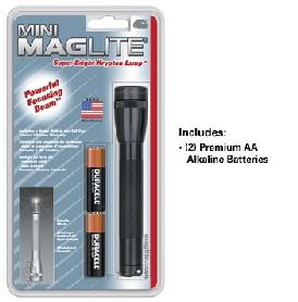resistance Water and shock resistant Spare lamp safely secured inside the tailcap Productname Minimaglite A A Bi-pin