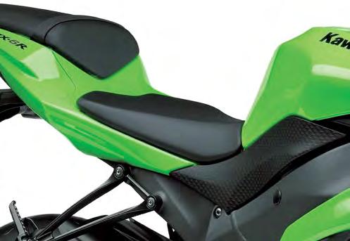 * Front to back, the new seat is shorter, allowing the rider to rest his tailbone on the rear seat step.