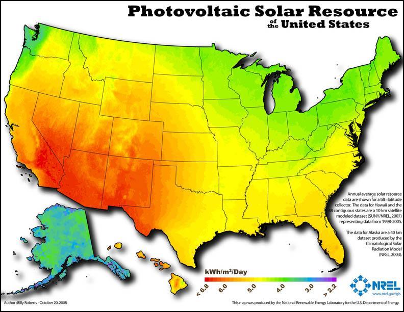 USA Solar Power Resource To make our 11,300 Watts, each person needs a PV