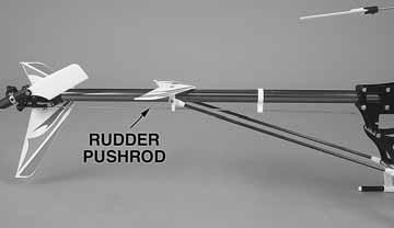 With the Z-bend towards the front, slide the rudder pushrod back